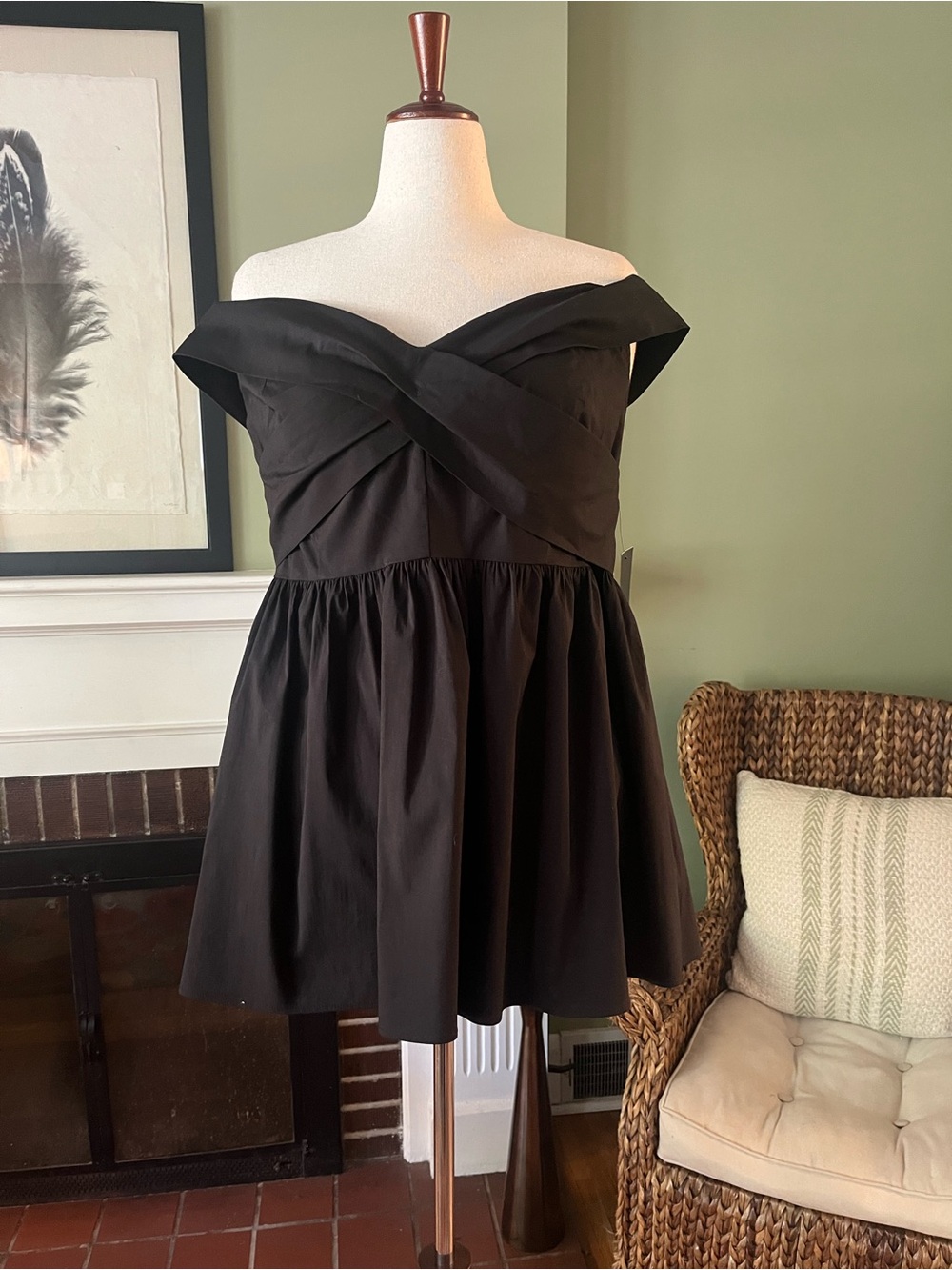 Eloquii Black Off-the-Shoulder Peplum Top |Cotton Poplin | Size 18 | NWT